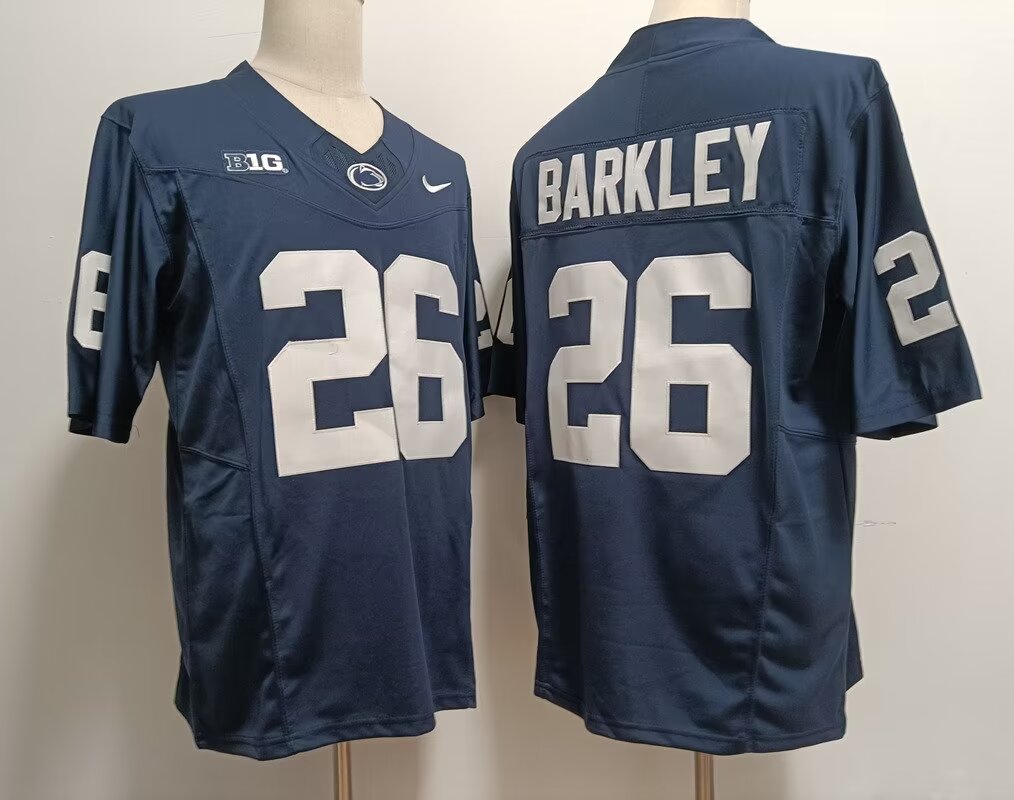 2024 NCAA Men Carolina Cougars #26 Saquon Barkley blue nike jerseys->ncaa teams->NCAA Jersey